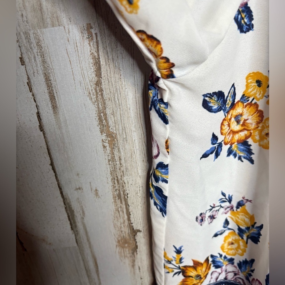 SIGNATURE STUDIO 2X Blue Tunic Top 3/4 Sleeve Length Boho Floral print - Picture 6 of 13